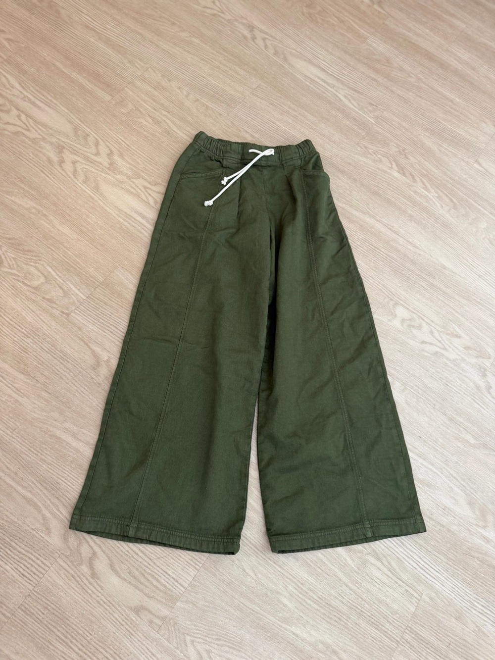 aerie Olive Green Wide-Leg Drawstring Pants